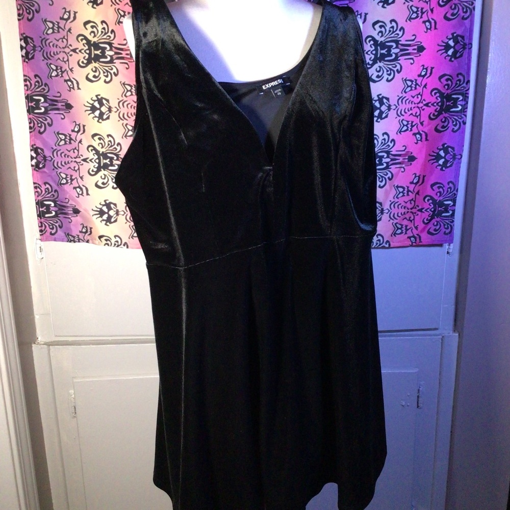 Express Black Velvet Dress